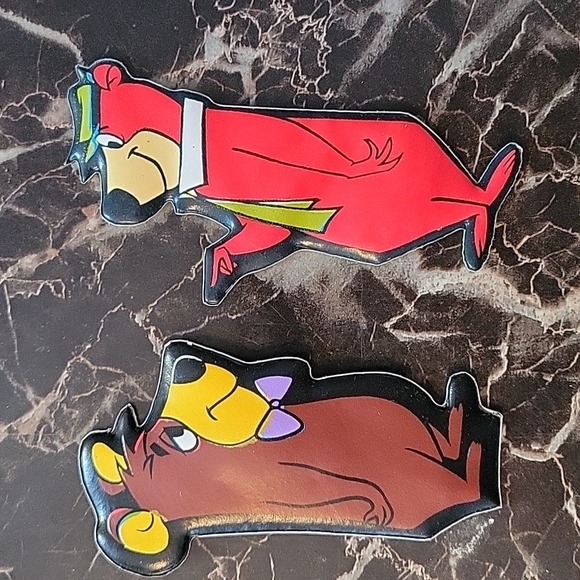 Vtg Lot of 2 Hanna-Barbera Puffy Magnets Magnetic Yogi, boubou - Picture 1 of 4
